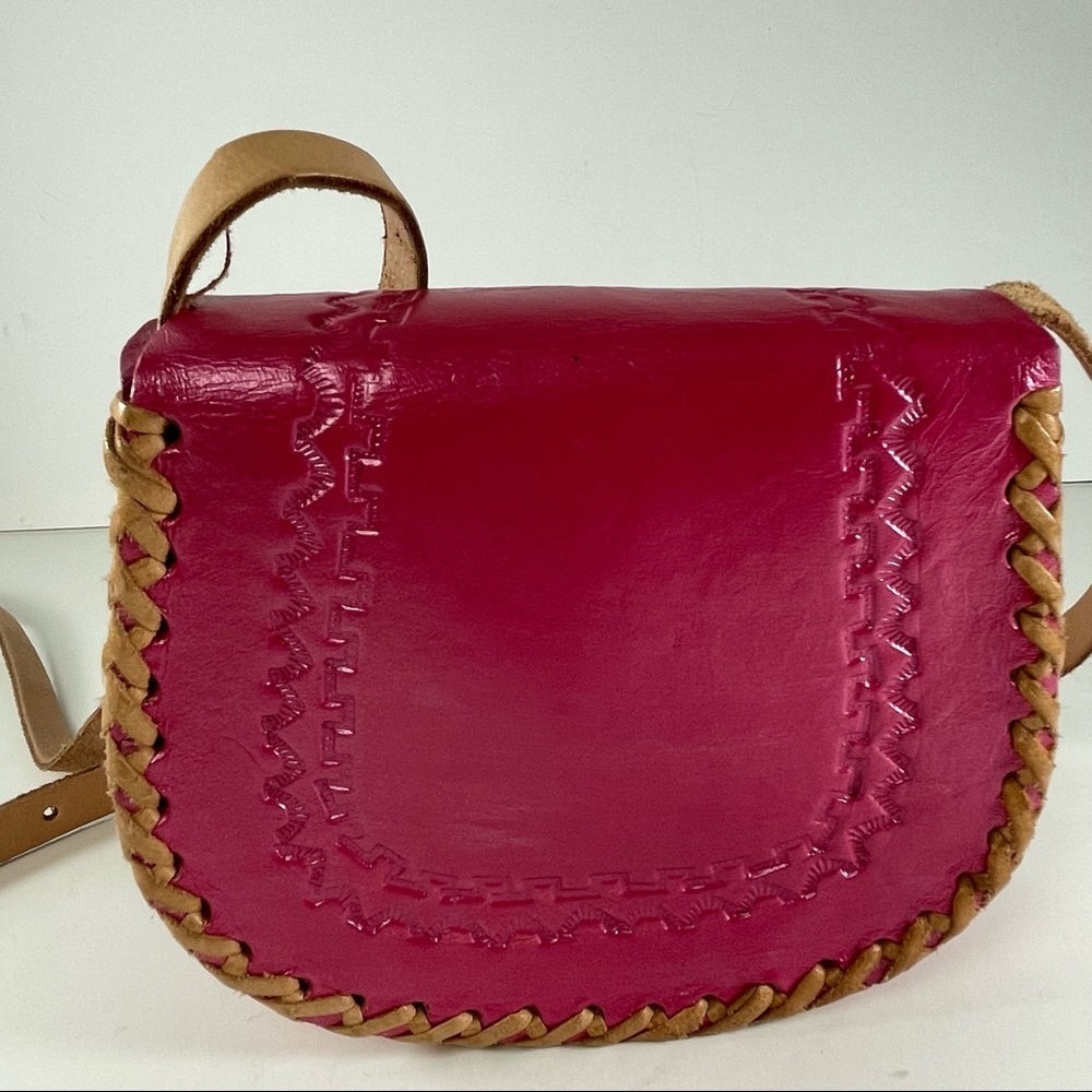 Tooled Pink Leather Mini Cross Body Bag - Picture 7 of 13